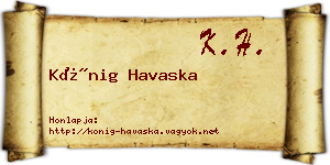 Kőnig Havaska névjegykártya